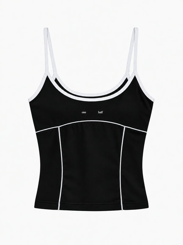 CONTRAST SLIM TANK - BLACK