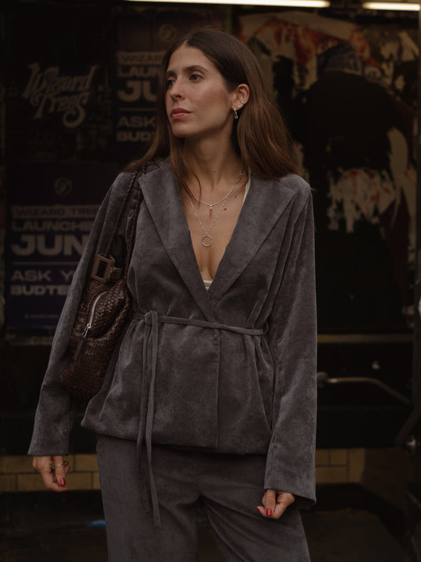 CORD BLAZER - DEEP BROWN