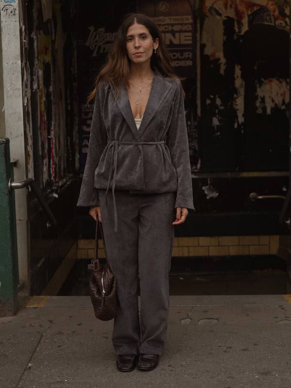 CORD BLAZER - DEEP BROWN