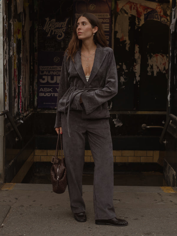 CORD BLAZER - DEEP BROWN