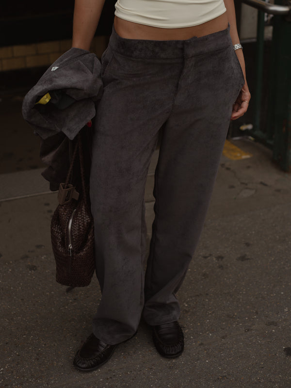 CORD STRAIGHT TROUSER - DEEP BROWN