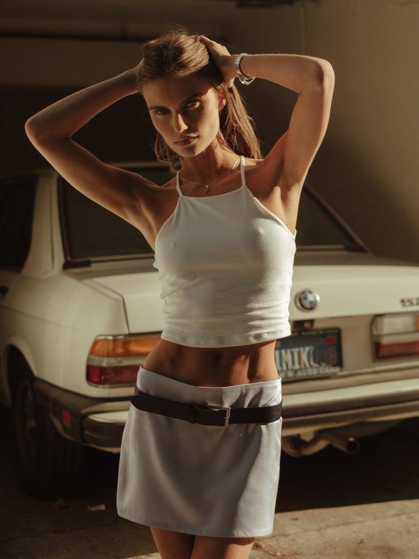 CROSS BACK MIDI TOP - SOFT WHITE