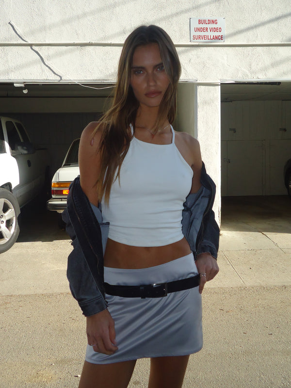CROSS BACK MIDI TOP - SOFT WHITE