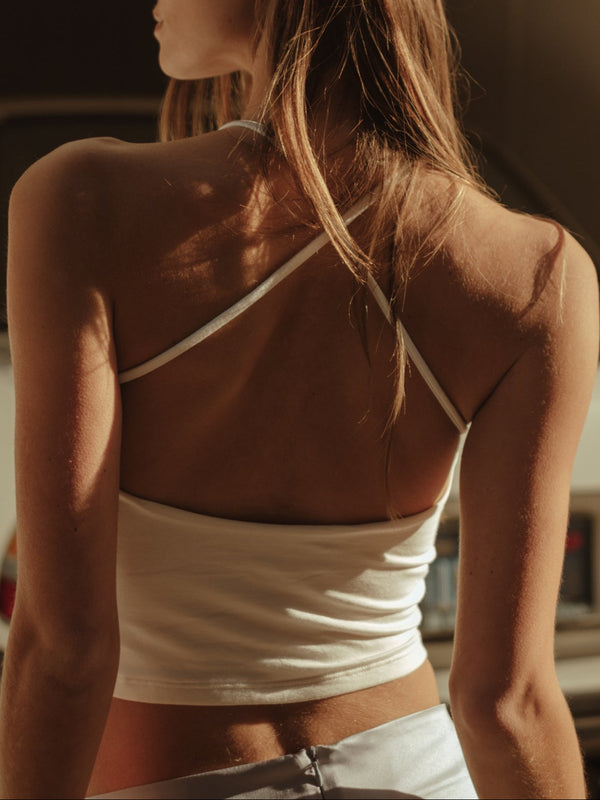 CROSS BACK MIDI TOP - SOFT WHITE