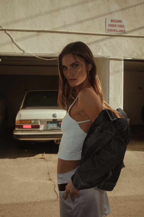 CROSS BACK MIDI TOP - SOFT WHITE