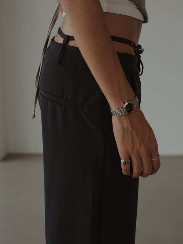 CROSS BELT TROUSER - BLACK
