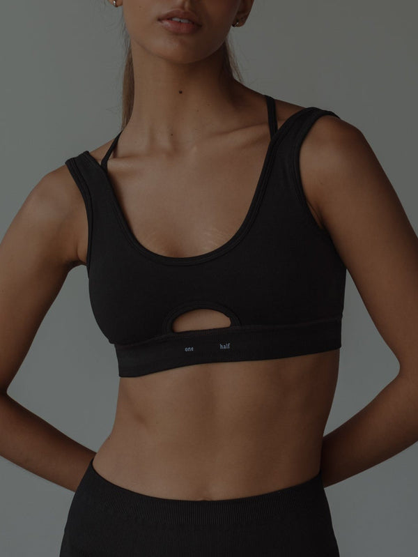 DOUBLE STRAP SEAMLESS TOP - SHADOW