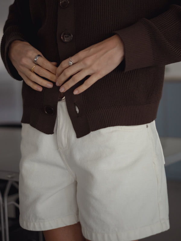 EASE KNIT CARDIGAN - BROWN