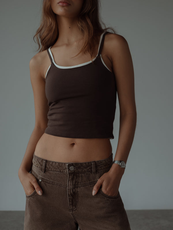 ESSENTIAL TANK TOP - ESPRESSO