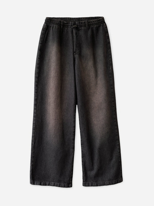 FLOWY WIDE LEG JEAN - BLACK DIRTY PINK