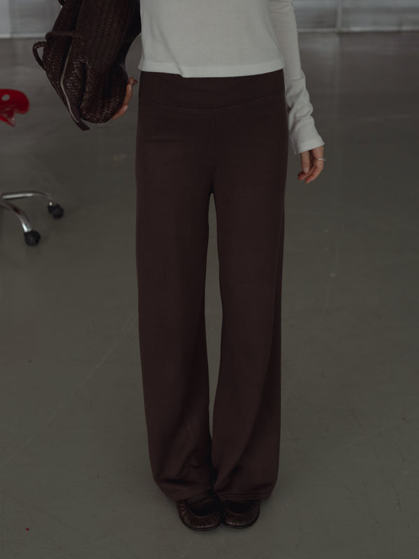 FOLD LOUNGE KNIT PANT - BROWN