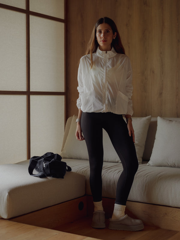 FUNNEL INVISIBLE NECK JACKET - WHITE