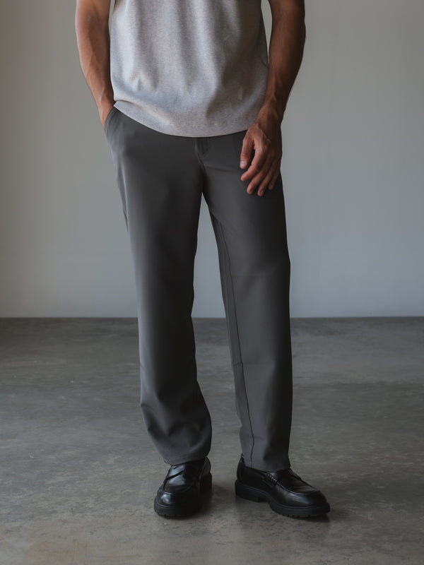 MEN TIMELESS STRAIGHT PANTS - GRAY