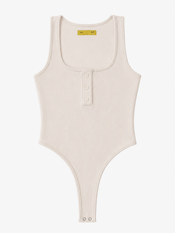HALF BUTTON BODY - SOFT WHITE