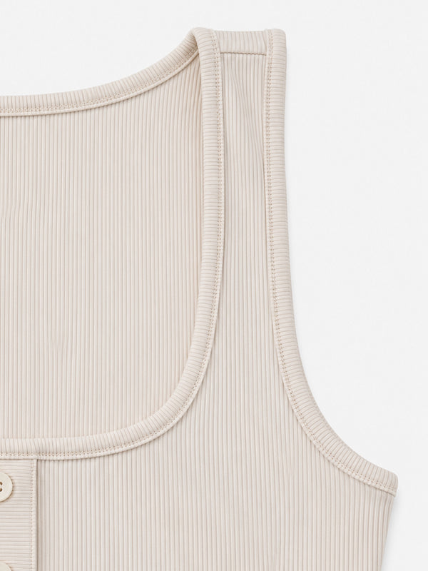 HALF BUTTON BODY - SOFT WHITE