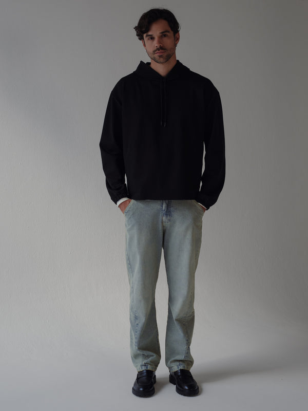 CUT CLEAN HOODIE - BLACK
