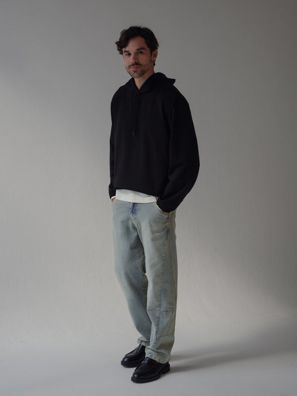 CUT CLEAN HOODIE - BLACK