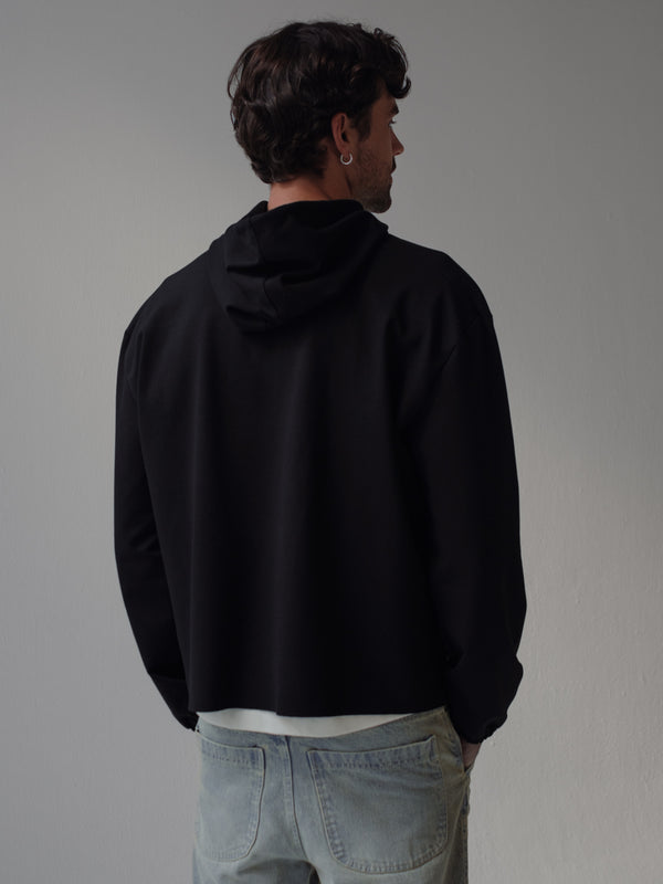 CUT CLEAN HOODIE - BLACK