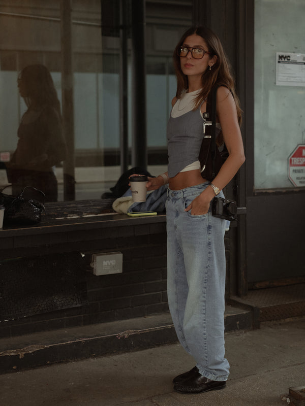 LONG BARREL JEAN - OLD LIGHT BLUE