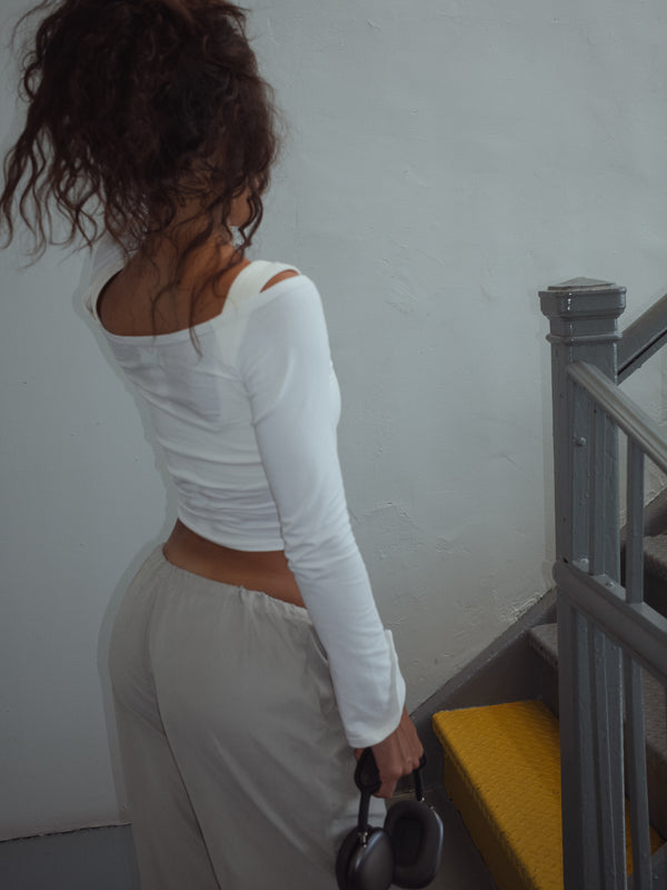 LONG SLEEVE DANCE TOP - SOFT WHITE