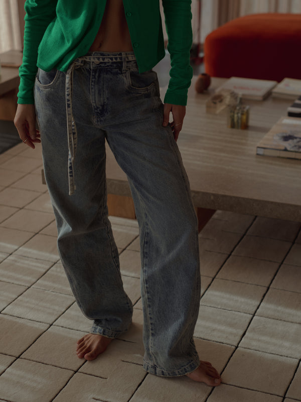 LOOSE CORD JEAN - DIRTY WASH CLEAR BLUE