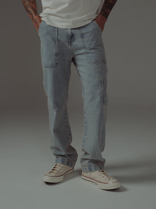 MEN CARGO JEAN - LIGHT BLUE