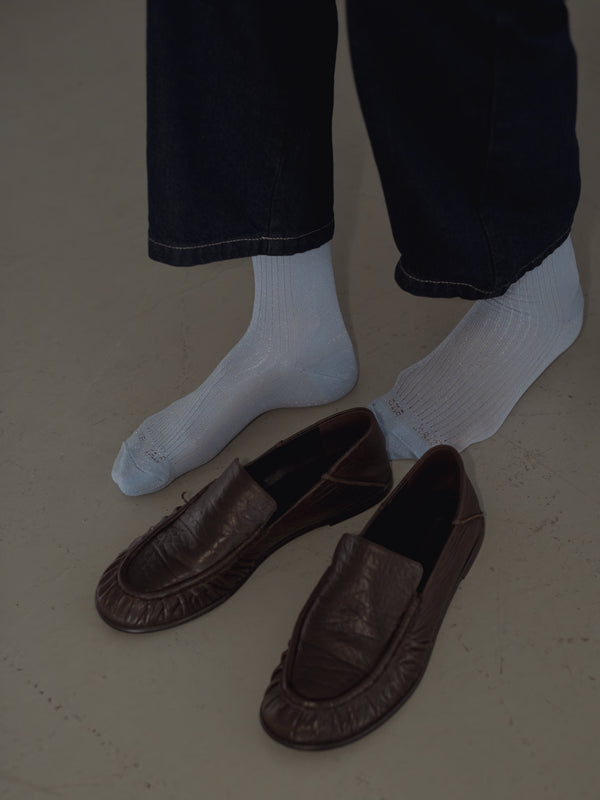 MESH SHINY SOCKS - BABY BLUE