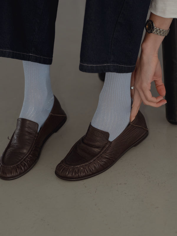 MESH SHINY SOCKS - BABY BLUE