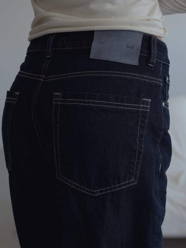 MID-WIDE LEG JEAN -BLACKENED INDIGO
