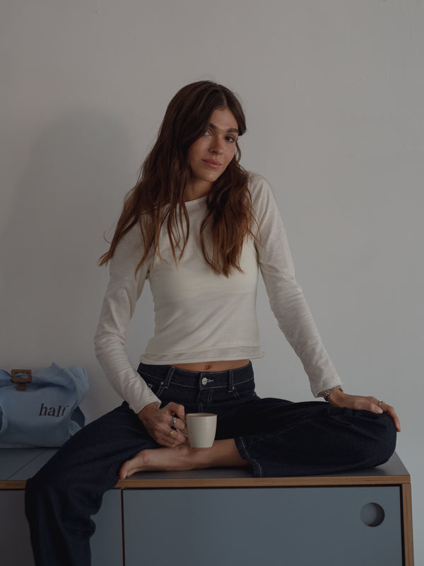 MID-WIDE LEG JEAN -BLACKENED INDIGO