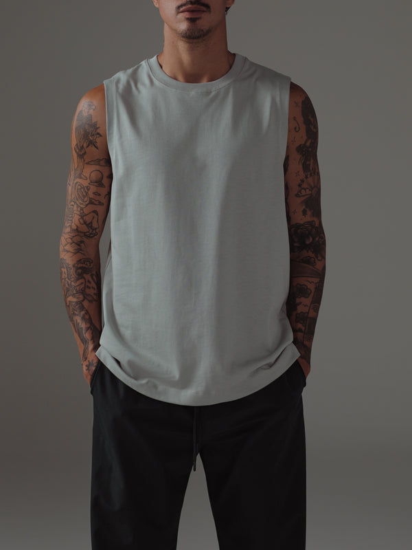 MUSCLE T-SHIRT MEN - GRAY JASPE