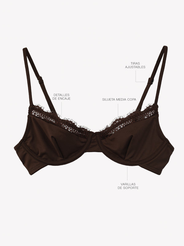 NICOLE BALCONETTE BRA - BROWN