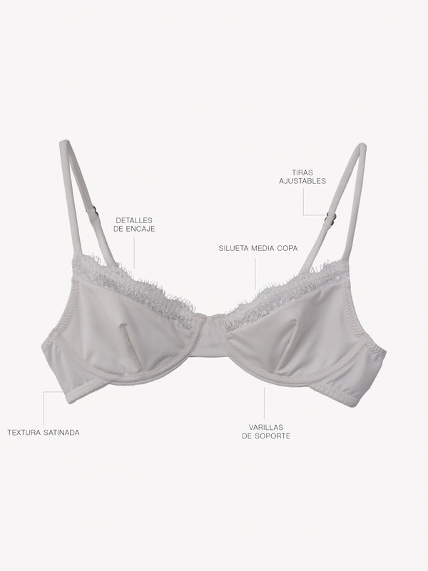 NICOLE BALCONETTE BRA - WHITE AURA