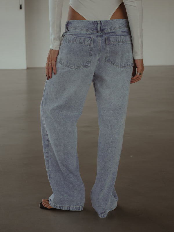 NO WAIST STRAIGHT JEAN - OLD LIGHT BLUE