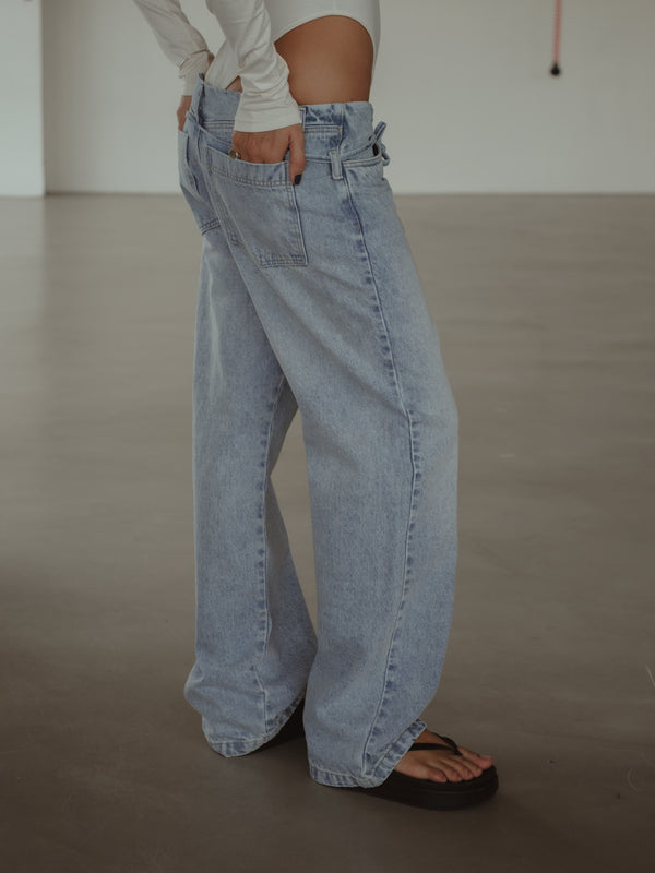 NO WAIST STRAIGHT JEAN - OLD LIGHT BLUE