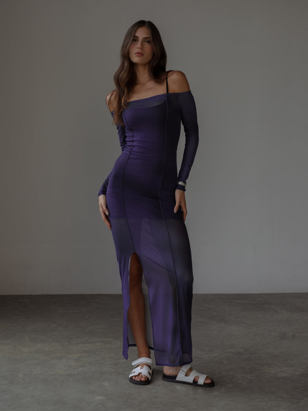 knee length dresses for ladies Mesh Contrast Bodycon Dress S / Black / 03384 main image 1