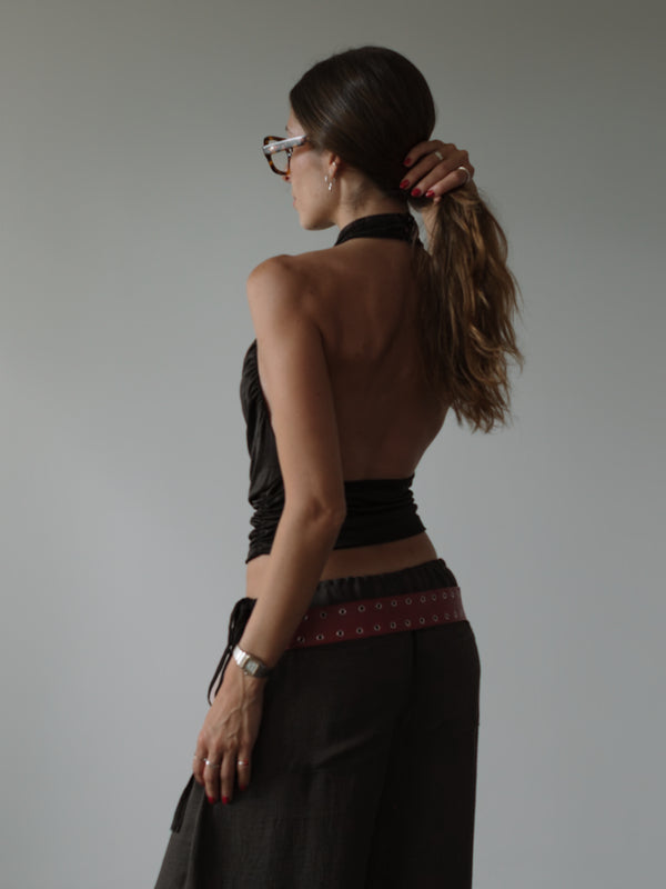 OFFSET ASYMMETRIC BELT - RED WINE
