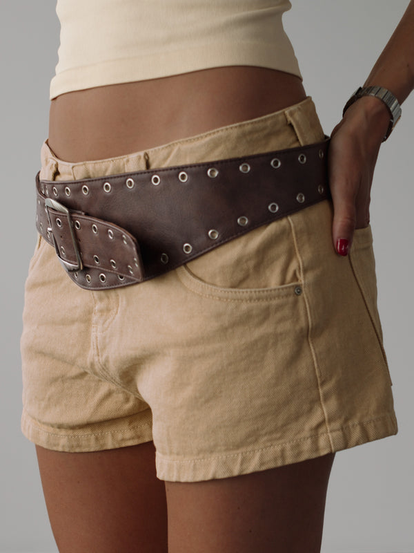 OFFSET ASYMMETRIC BELT - VINTAGE BROWN