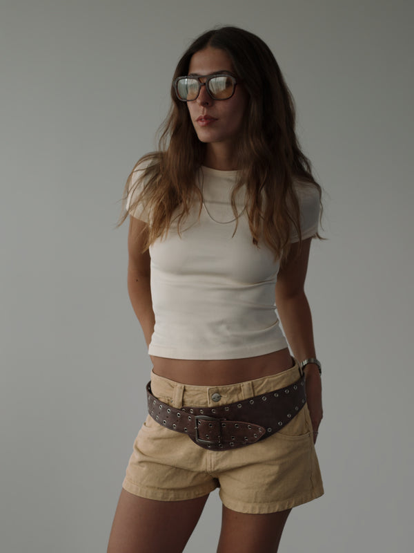 OFFSET ASYMMETRIC BELT - VINTAGE BROWN
