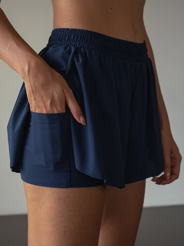 OVERLAP ACTIVE SHORTS - NAVY BLUE