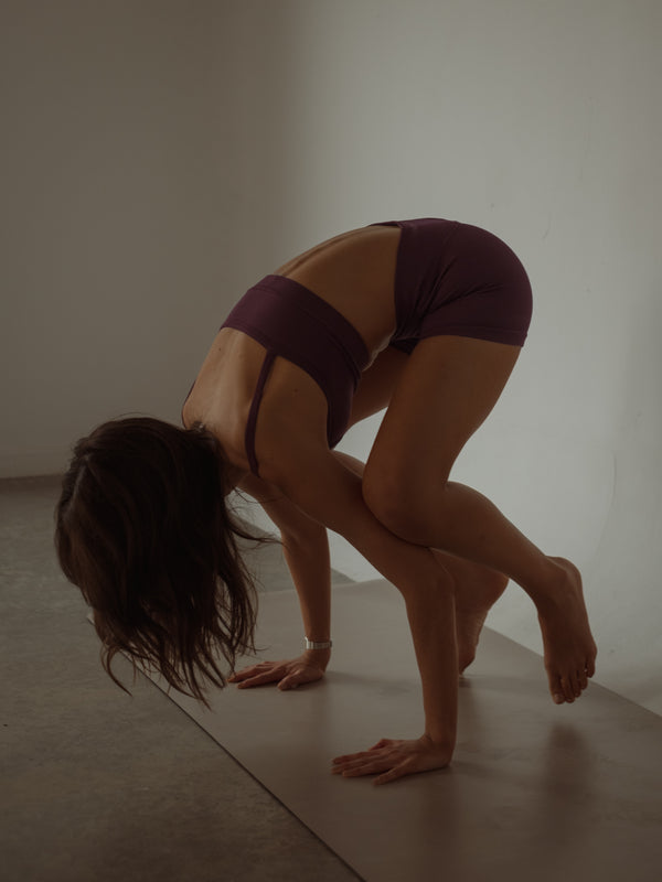 OVERLAY SEAMLESS CROP TOP - CRANBERRY