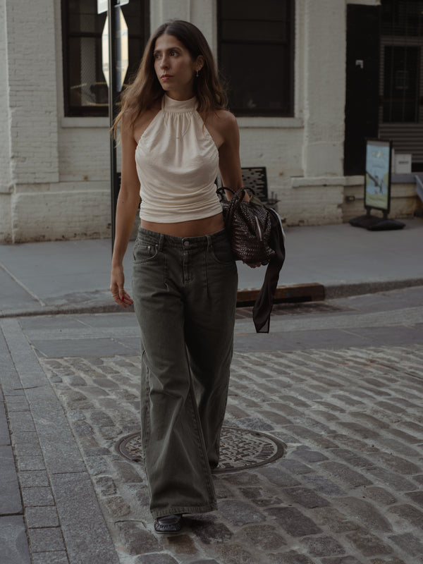 OVERSIZED BAGGY JEAN - OLIVE