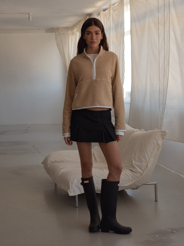 PLEATS MINI SKIRT - BLACK