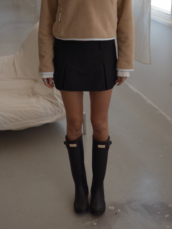 PLEATS MINI SKIRT - BLACK
