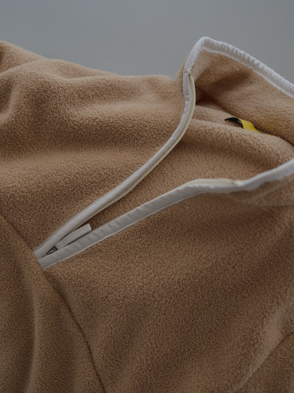 POLAR HALF ZIP SWEATER - SAND & SOFT WHITE