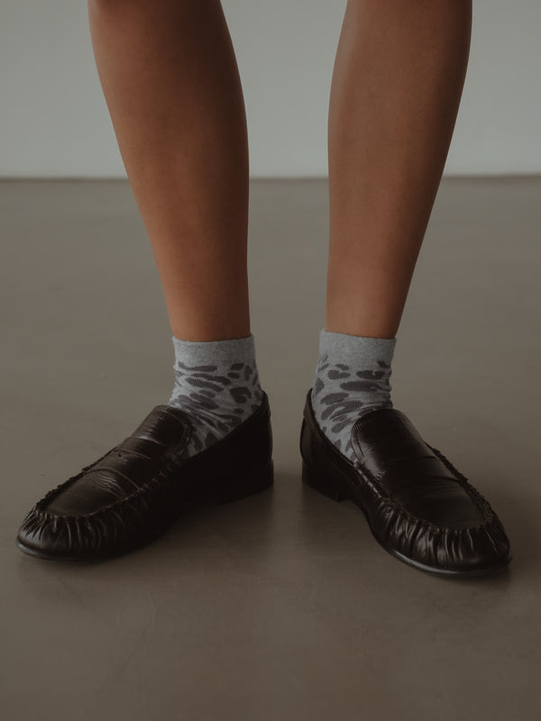 PRINT MIDI SOCKS - GRAY ON GRAY
