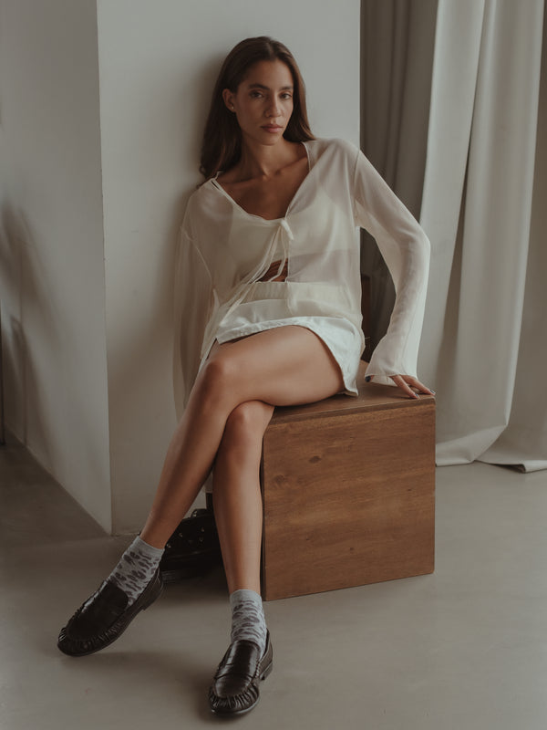 PRINT MIDI SOCKS - GRAY ON GRAY
