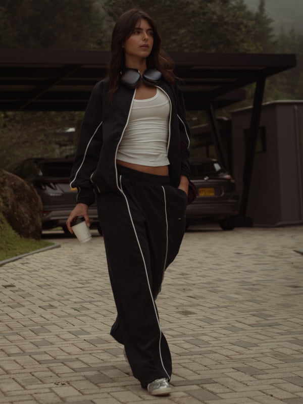 RETRO WINDBREAKER - BLACK