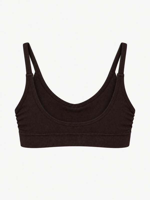 SCRUNCH SEAMLESS TOP - BROWN