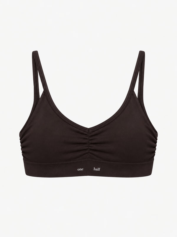 SCRUNCH SEAMLESS TOP - BROWN
